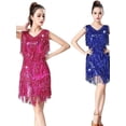 thumbnail image 5 of Nueva falda de lentejuelas, vestido de baile latino con borlas, ropa de baile latino para adultos, traje de actuación de baile femenino, 5 of 5