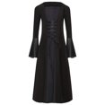 thumbnail image 3 of Zaldita Kids Girls Medieval Maiden Princess Dress-up Bell Sleeve Maxi Dress Party Gown Black 16, 3 of 7