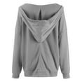 thumbnail image 6 of Bibifish Womens Hoodies Long Sleeve V Neck Drawstring Knit Hoodies Soft Oversized Warm Lined Pullover Sports Workout Hoodied sweatshirtssssssss, 6 of 6