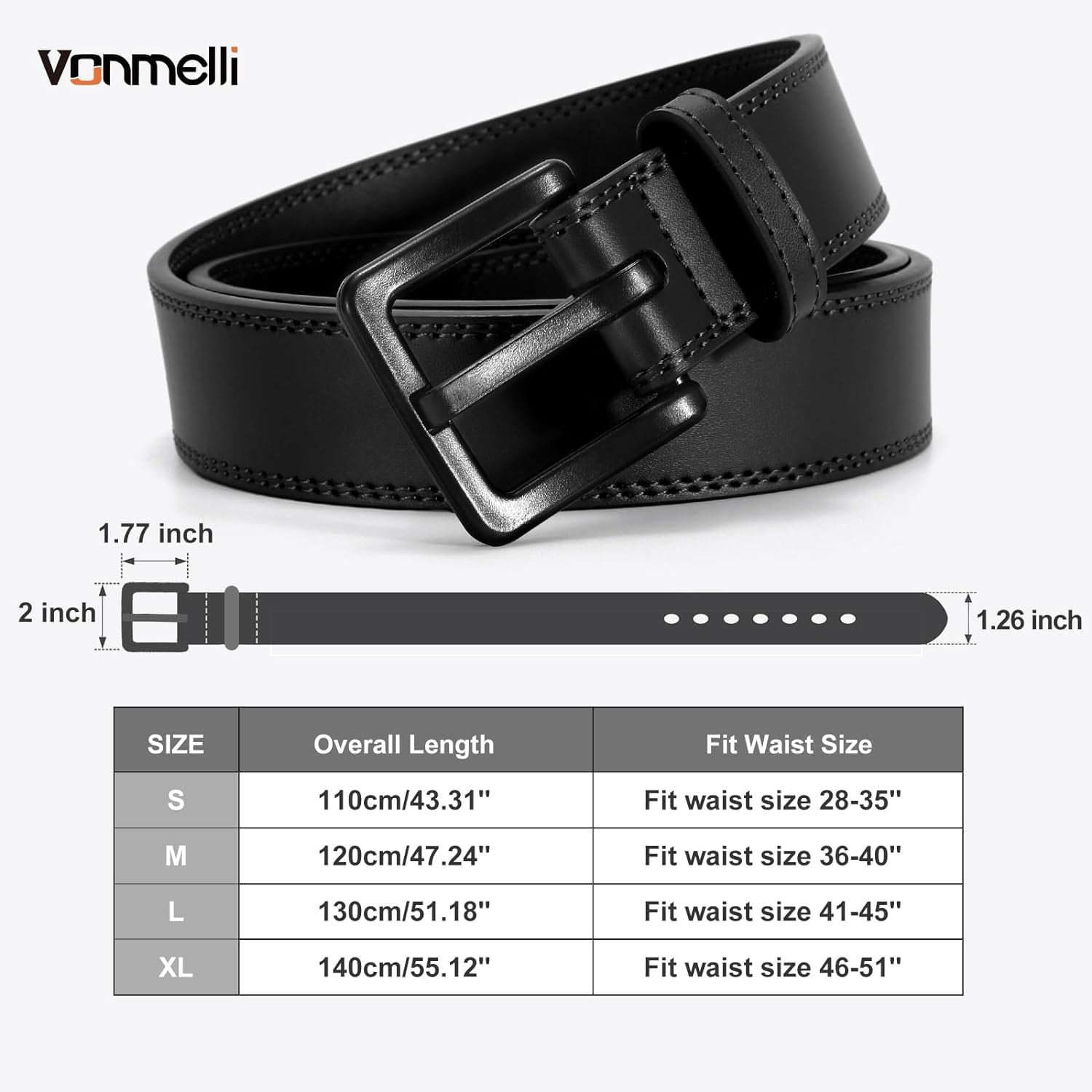Nickel Free Leather Belt for Men, TSA Approved Non Metal Men's