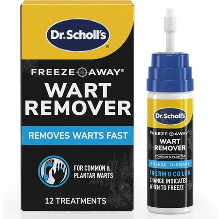Dr. Scholl's FREEZE AWAY® WART REMOVER, 12 Applications // Doctor-Proven Freeze Therapy to Remove Common and Plantar Warts Fast, 12 Treatments