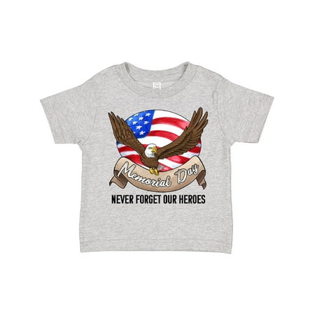 

Inktastic Memorial Day- Never Forget Our Heroes- Bald Eagle Gift Toddler Boy or Toddler Girl T-Shirt