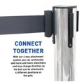 thumbnail image 4 of EasyGo Products Heavy Duty Crowd Control Barrier Stanchions – 36 Inches Tall – 8 Foot Retractable Belt – Quick Connect - Steel - Set of 2 - Chrome, 4 of 6