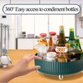 thumbnail image 2 of 11" White Lazy Susan, 2.4" Striped Fence Rotating Storage Rack, Turntable for Cabinet, 360 Rotating Makeup Organizer, Kitchen Turntable Organizer, Perfume Tray with Gold Plated 4 Legs, 2 of 9
