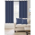 thumbnail image 2 of Navy Blue Striped Blackout Curtains 39 Inches Long for Bedroom, Navy Blue White Farmhouse Stripes Thermal Insulated Room Darkening Black Out Window Curtain Panels Grommet Drapes for Living Room, 2 of 8