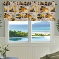 thumbnail image 3 of Construction Truck Farmhouse Short Window Curtain Valances, Cartoon Grips and Bulldozers Beige Rod Pocket Kitchen Valances for Living Room Bedroom Bathroom Cafe 54" x 18", 3 of 8