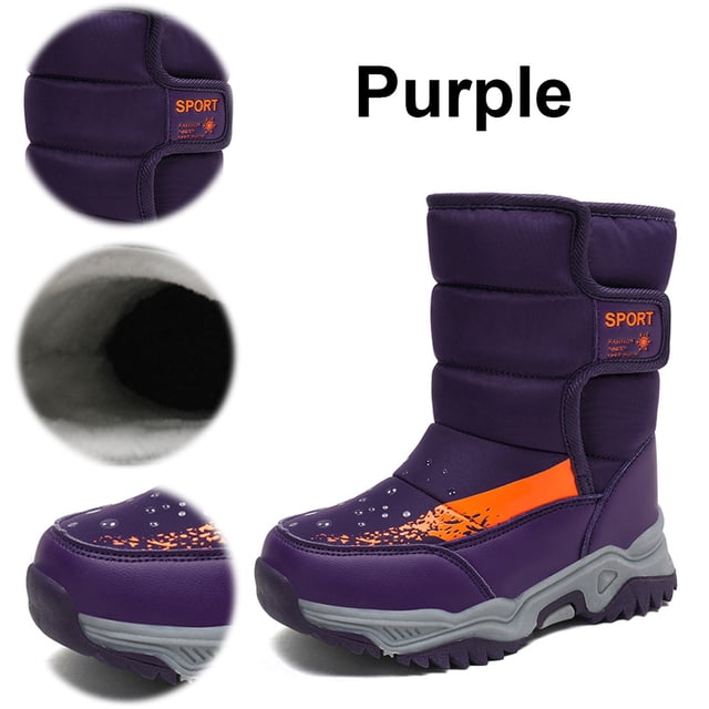 Zapatos Tobilleros Invierno para Niñas Con Forro Piel Impermeables Deporte Al Aire Libre