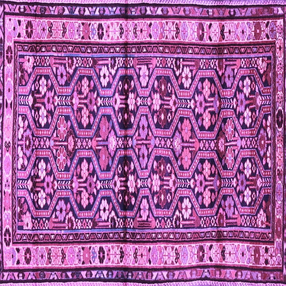 Ahgly Company Indoor Square Persian Purple Traditional Area Rugs, 3' Square