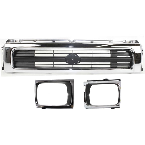 Suitable for Toyota Pickup Grille Assembly Kit (1992-1995) - Four Wheel Drive Chrome Shell with Black Painted Insert Center