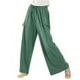 thumbnail image 2 of WJHWSX Women's Pants,Casual Pants for Women,Straight Leg Pants Women,Elastic Waistband,Breathable,Solid,Polyester,Green,XL(US:10), 2 of 6