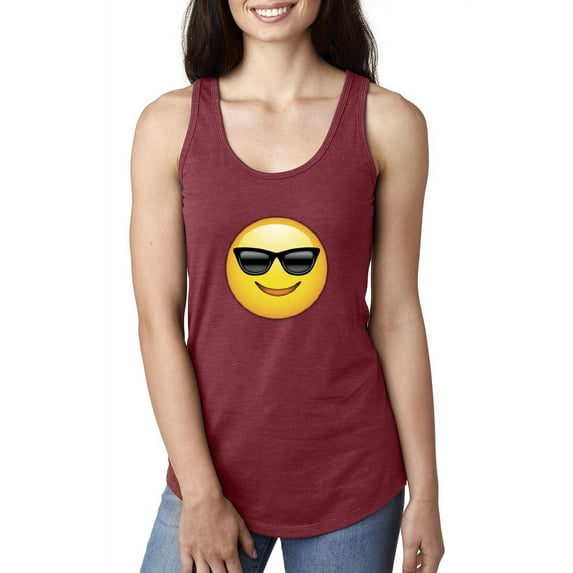 Normal is Boring - Women's Racerback Tank Top, up to Women Size 2XL - Emoji with Sunglasses