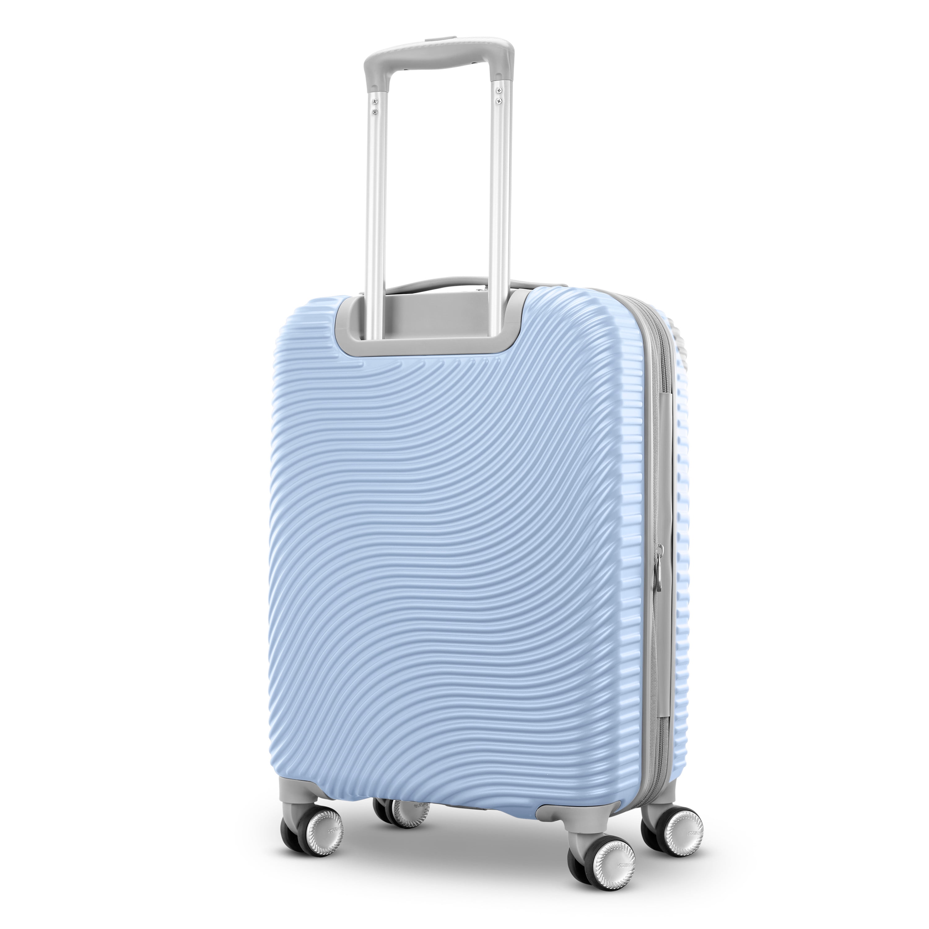 American Tourister Color Waves Carry On Expandable Luggage Suitcase with Spinner Wheels, Icy Blue