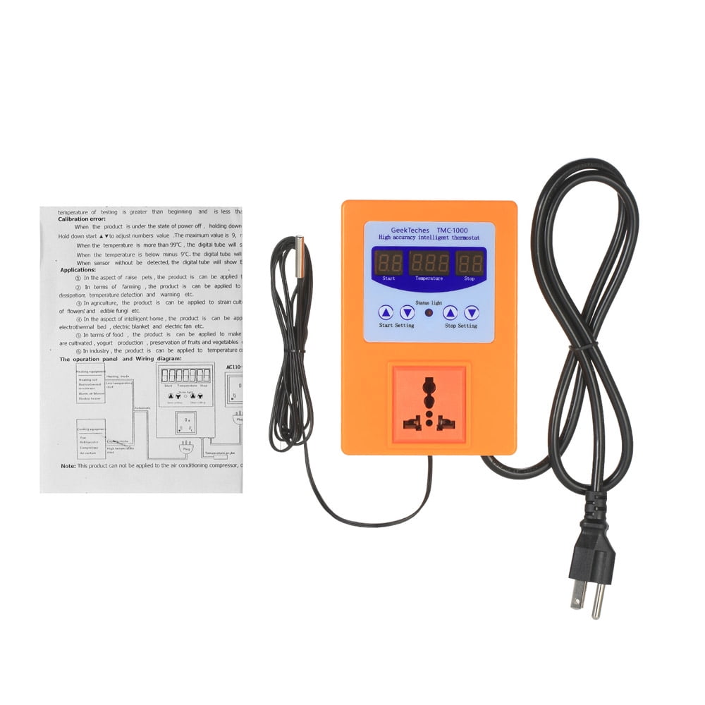 AC110240V 10A LED Digital Intelligent Prewired Temperature Controller