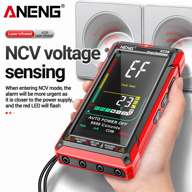 Multímetro Digital Ndcxsfigh Detector de voltaje AC/DC Rango automático Herramienta eléctrica multifuncional
