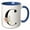 Blue/White, variant on 3drose, Pretty Tropical Leaf Monogram Initial C, 11oz Magic Transforming Mug