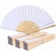 thumbnail image 1 of 10-Pack Handheld Folding Fans - White Bamboo and Wooden Handheld Folding Fans, 1 of 5