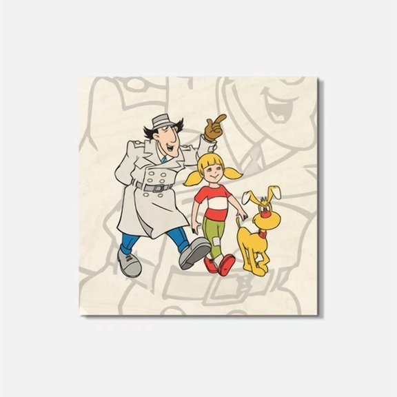 Inspector Gadget Cartoon 4'' X 4'' Square Wooden Coaster