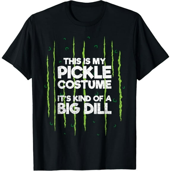 This Is My Pickle Costume Dill Halloween Food Lazy Costume T-ShirtMen and women, Black T-shirt, size: Extra large