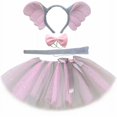 thumbnail image 3 of Falda tutú de elefante para niñas, faldas de tul esponjosas de color rosa y gris, disfraz de animal para fiesta de carnaval para niñas, disfraz de Halloween para niños, 3 of 5