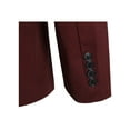 thumbnail image 4 of INSPIRE CHIC Men's Suit Jacket Notched Lapel Long Sleeve Single Vent Back One-Button Blazer 38 Burgundy, 4 of 7