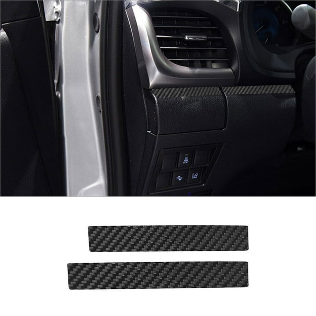 Real Bright Soft Car Interior Carbon Fiber Sticker Decoration2Pcs Carbon Fiber Driver Side Dashboard Cover Strip For Toyota HiluxAuto Car Protection Interior Accessories