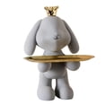 thumbnail image 1 of GUOOL Resin Tray Crown Rabbit Girl Key Storage Ornaments Fruit Snack Tray Living Room Gray, 1 of 8
