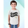 thumbnail image 3 of Spooky Season Halloween Shirt Cute Ghost Costume Youth T-shirt, L, White, 3 of 6