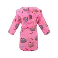 Kids Robes with Hood Plush Soft Fleece Hooded Bathrobes Robe,Pink,L