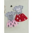 thumbnail image 3 of BemeyourBBs Kids Toddler Baby Girl Baseball Outfit Infant Baby Girls Summer Clothes Cute Bowknot Embroidery Short Sleeve T Shirt Tops Tulle Tutu Skirt Set 2Pcs Toddler Baby Girl Summer Outfit, 3 of 9