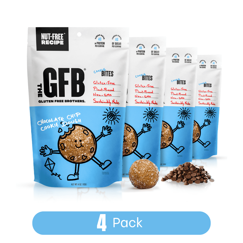 The GFB, The Gluten Free Brothers Chocolate Chip Cookie Dough, Nut Free, Protein Bites, 4 oz, 4 Count