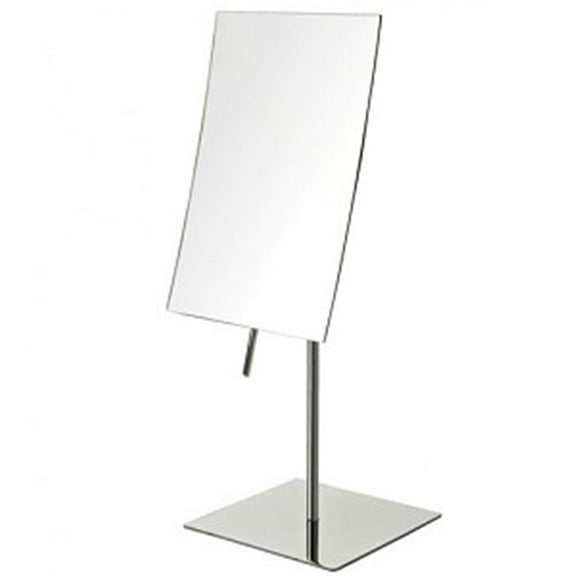 5 in. x 8 in., 3X Table Top Mirror, Chrome, Height 14 in.