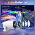 thumbnail image 3 of XGODY Gimbal 3 NEW Smart Mini Portable Projector with Bluetooth & WiFi,Support 1080P,White, 1 Count, 3 of 11