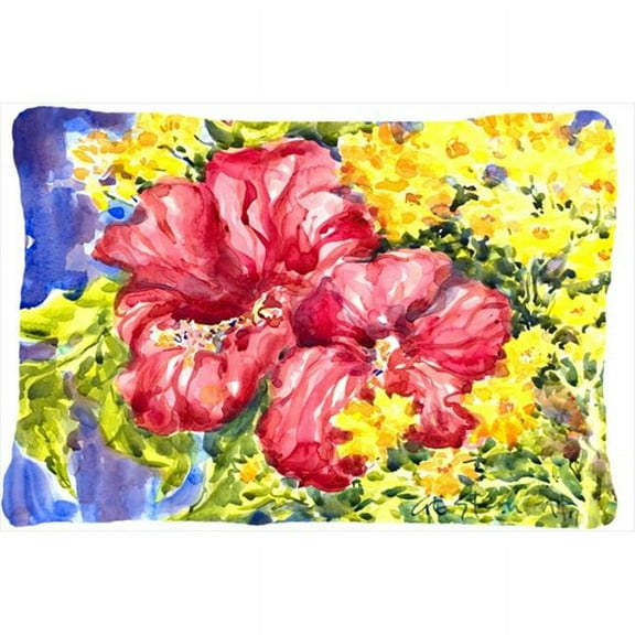 Carolines Treasures  Flower - Hibiscus Decorative Indoor & Outdoor Fabric Pillow