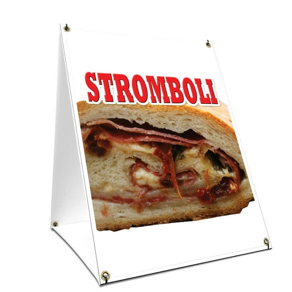 A-frame Sidewalk Stromboli Sign With Graphics On Each Side | 18" X 24" Print Size