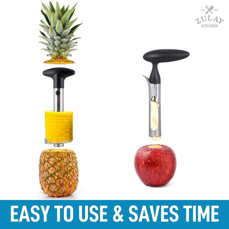 Zulay Kitchen Stainless Steel Pineapple & Apple Corer Slicer Combo