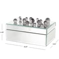 thumbnail image 3 of DecMode Mirrored Silver Glass Decorative Jewelry Box with Black Bubble Textured Balls, 3 of 9