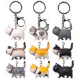 thumbnail image 3 of Flmtop Mini Cute Cartoon Chubby Cat Model Hanging Toy Key Ring Keychain Bag Pendant, 3 of 10
