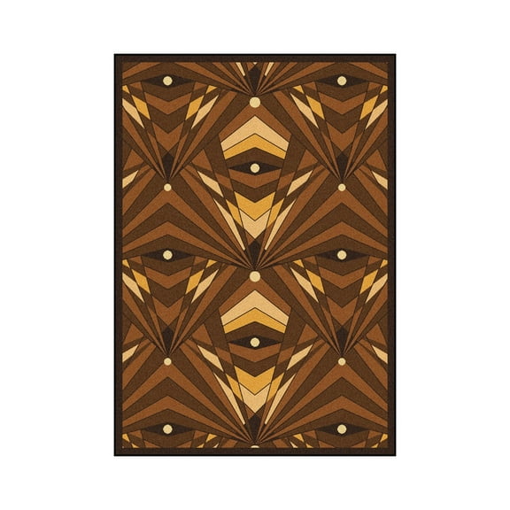 Deco Strobe 3'10" x 5'4" Area Rug In Color Brown