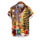 thumbnail image 2 of Mens Manga Corta Botón Abajo Camisas, Cuello de Vuelta Navidad Impresa Blusa, Top de Moda Casual, 2 of 4