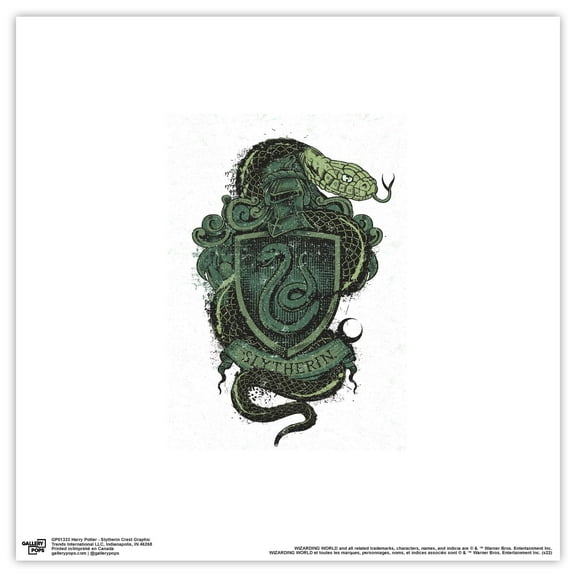 Gallery Pops Harry Potter - Slytherin Crest Graphic Wall Art, Unframed Version, 12" x 12"