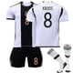 thumbnail image 1 of XL (180-190 CM) Alemania 2022-2023 Copa del mundo Home Jersey Kroos # 8 Camiseta de fútbol Camiseta Pantalones cortos Kits Fútbol Conjuntos de 3 piezas para niños adultos esquí esquí Gafas de esquí, 1 of 3