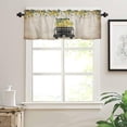 thumbnail image 3 of Valances for Windows Rod Pocket Small Window Curtains Rustic Style Black White Plaid Truck Vintage Newspaper Texture Summer Farm Lemons Valances for Living Room, Bathroom Window Curtain 54"x18", 3 of 5