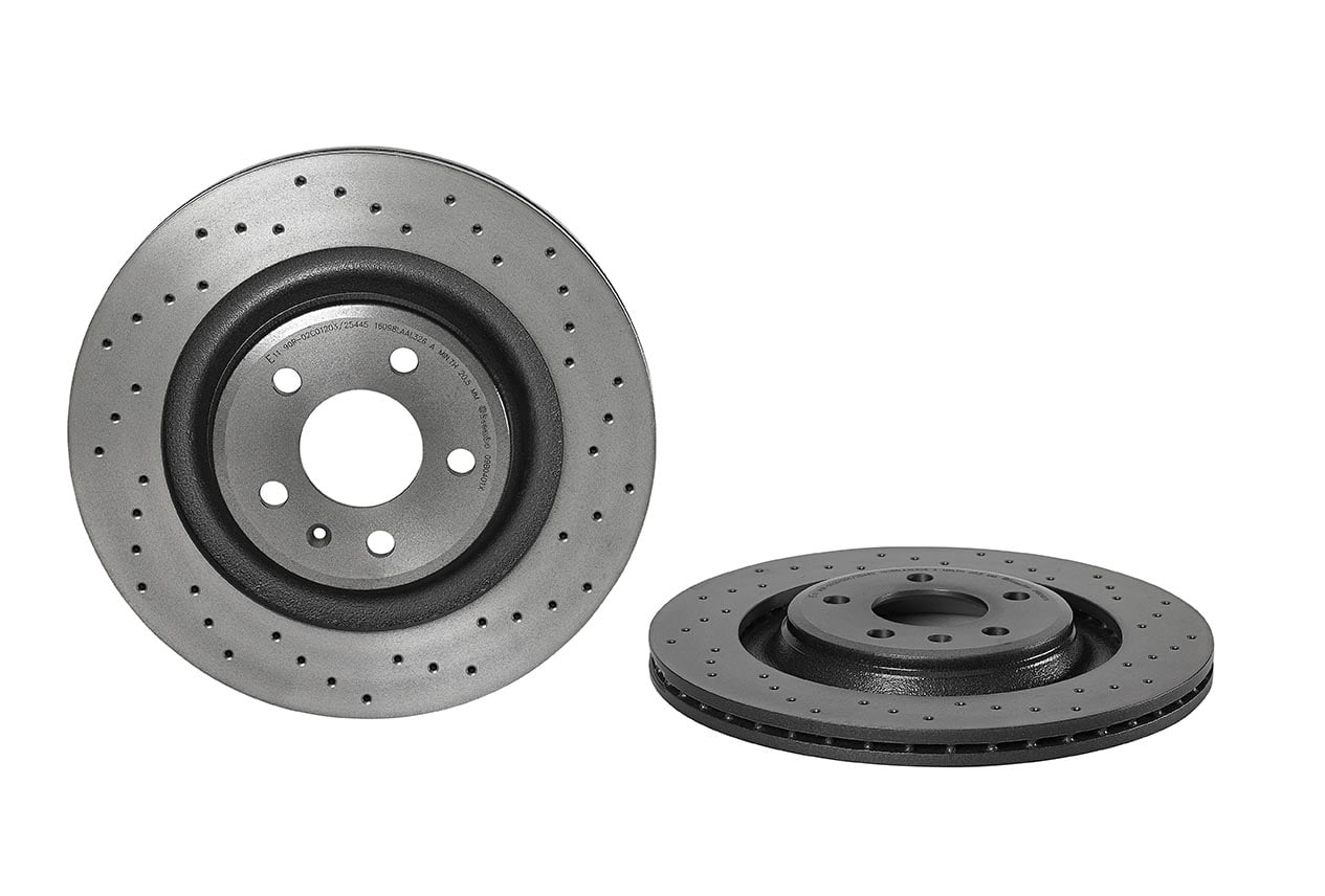 Brembo Xtra Rear Left or Right Drilled UV Coated Brake Disc Rotor for ...