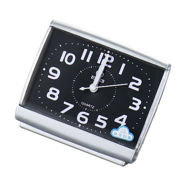 Naiovety Reloj despertador de forma cuadrada, Radio, movimiento de de barrido silencioso, decoración de mesa, alimentado por batería, Decoración del hogar Negro