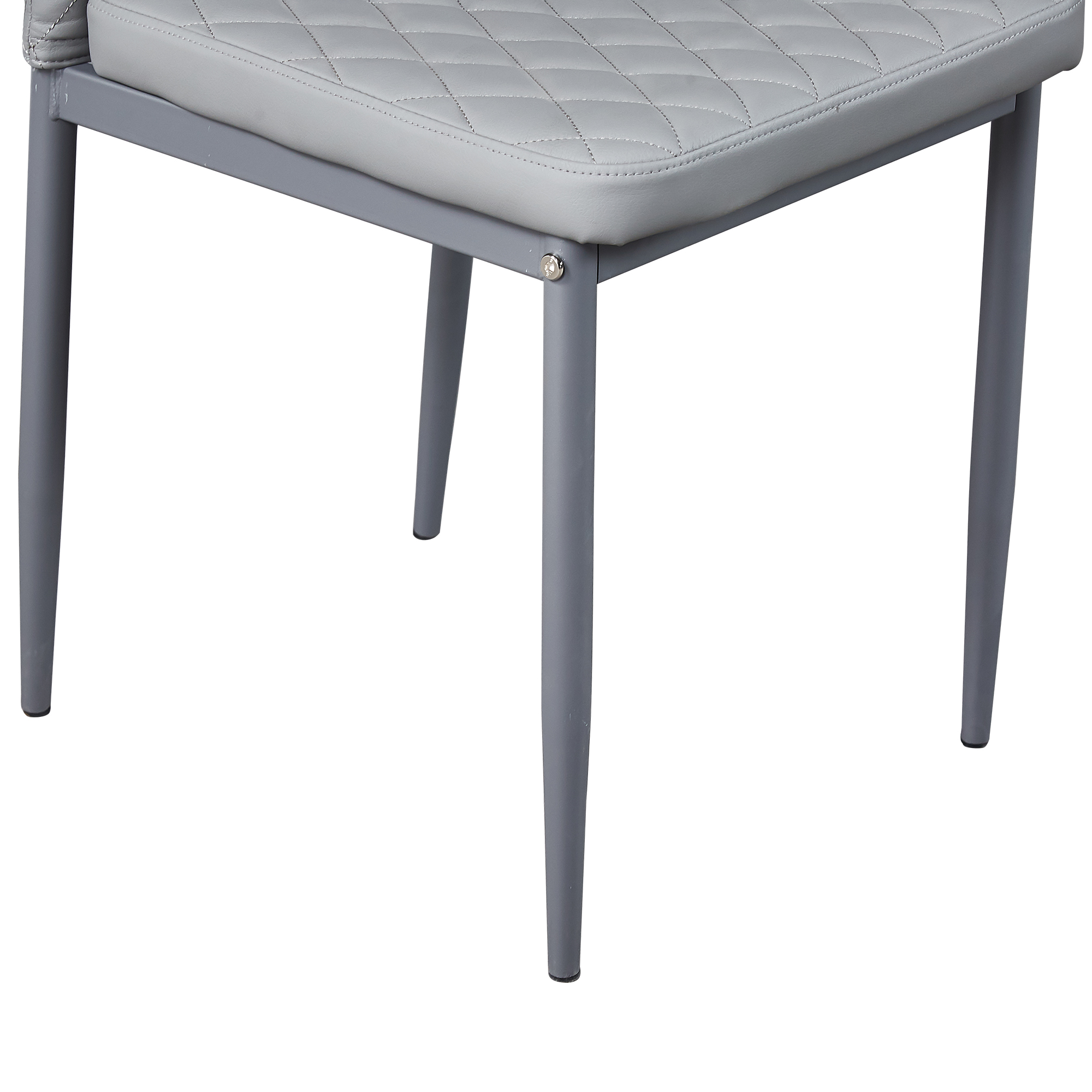 Kepooman Set of 6 Fireproof Leather Upholstered Dining Chairs, Gray Kepooman Set of 6 Fireproof Leather Upholstered Dining Chairs, Gray