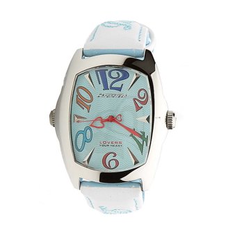 CT.7688M/04 Crystals Light Blue Leather Heart-Shaped Watch 