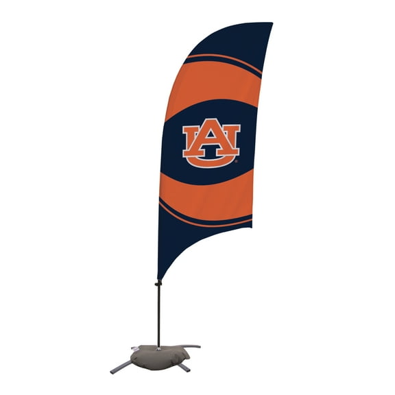 Auburn Tigers 7.5' College Sports Printed Feather Flag with Cross Base - NCAA Licensed - Super Polyester - School Banner (Orange, Blue)