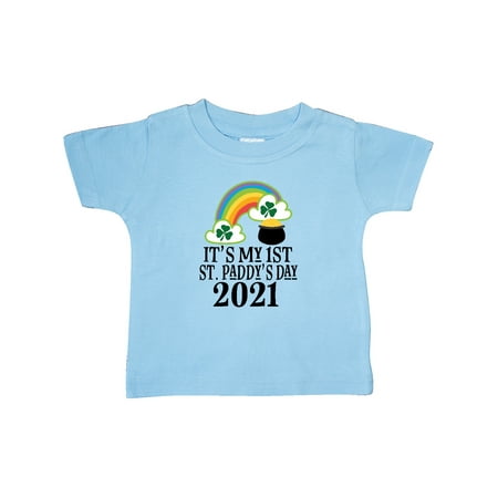 

Inktastic 2021 1st St Patricks Day Cute Childs Gift Baby Boy or Baby Girl T-Shirt