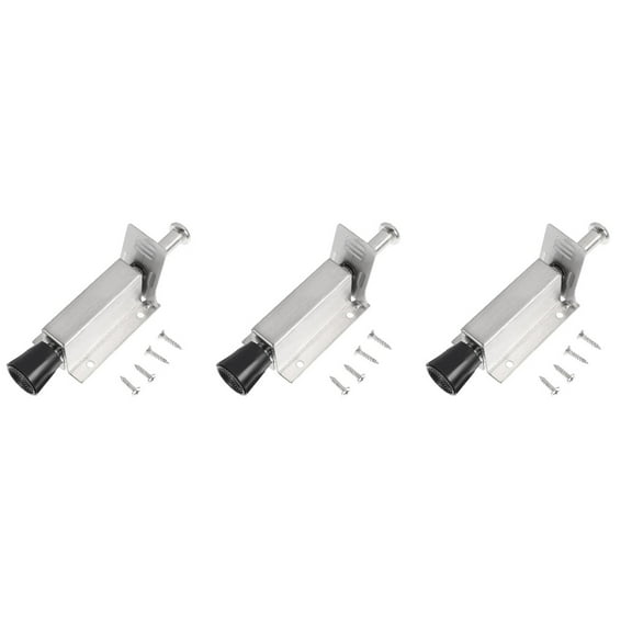 3 PCS Knocker Catch- Door Holder Foot Door Lock 20X4.1X4CM Silver