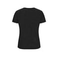 thumbnail image 5 of Mifsaly Crop Tops for Women Trendy Summer T Shirts Scoop Neck Short Sleeve Cropped Top Slim Fit Ribbed Knit Lace Patchwork Tee 2026 XL, 5 of 7